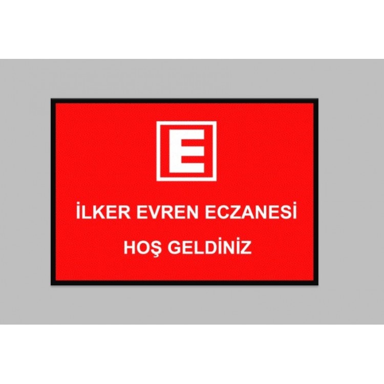 E Logolu Eczane İsimli Paspas PS03 E Logolu Eczane İsimli Paspas PS03