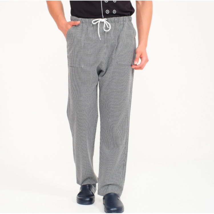 Piyade Pul Cepli Lastikli Aşçı Pantolon