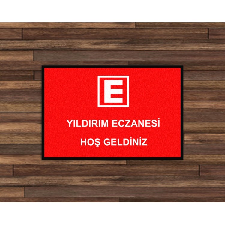 E Logolu Eczane İsimli Paspas PS03 E Logolu Eczane İsimli Paspas PS03