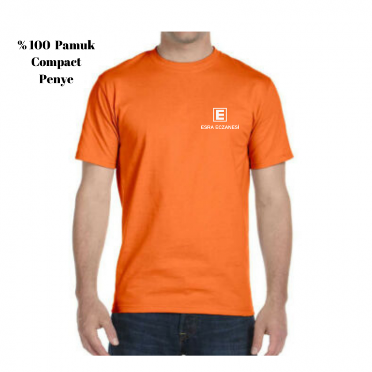 Eczacı Sıfır Yaka T-shirt Turuncu Eczacı Sıfır Yaka T-shirt Turuncu