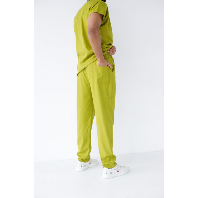 Erkek Likralı Yarasa Kol Hemşire Doktor Takım Ceviz Yeşili