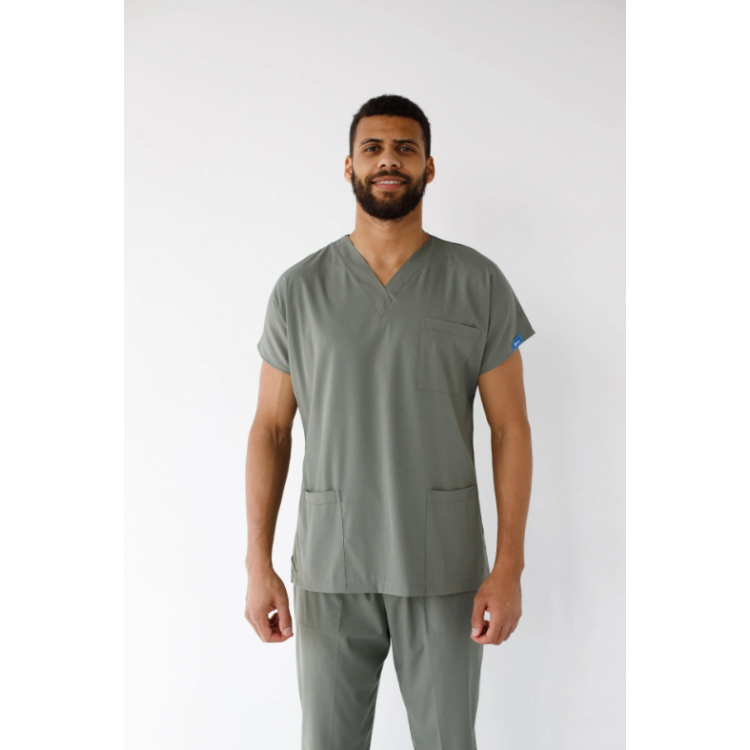 Erkek Likralı Yarasa Kol Hemşire Doktor Takım Küf Yeşili