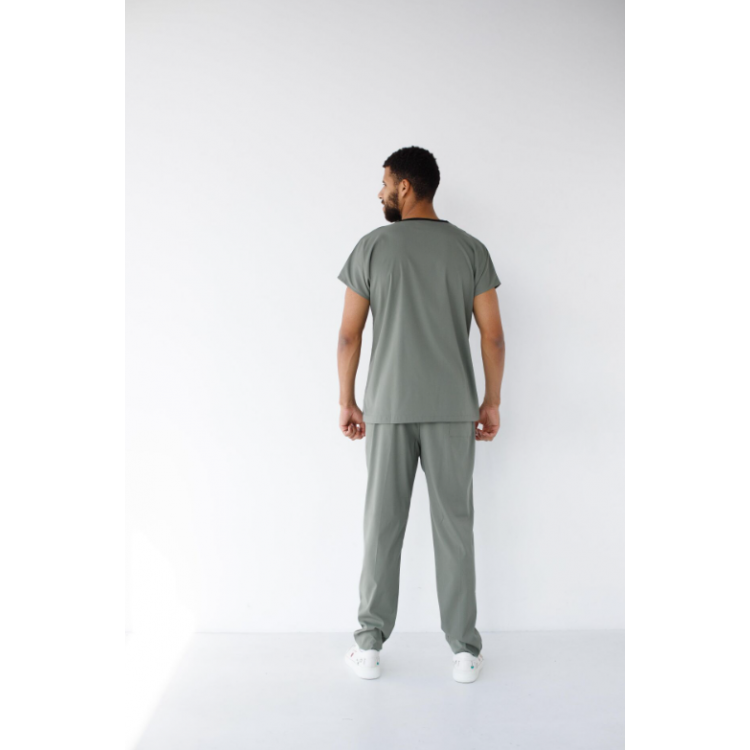 Erkek Likralı Yarasa Kol Hemşire Doktor Takım Küf Yeşili