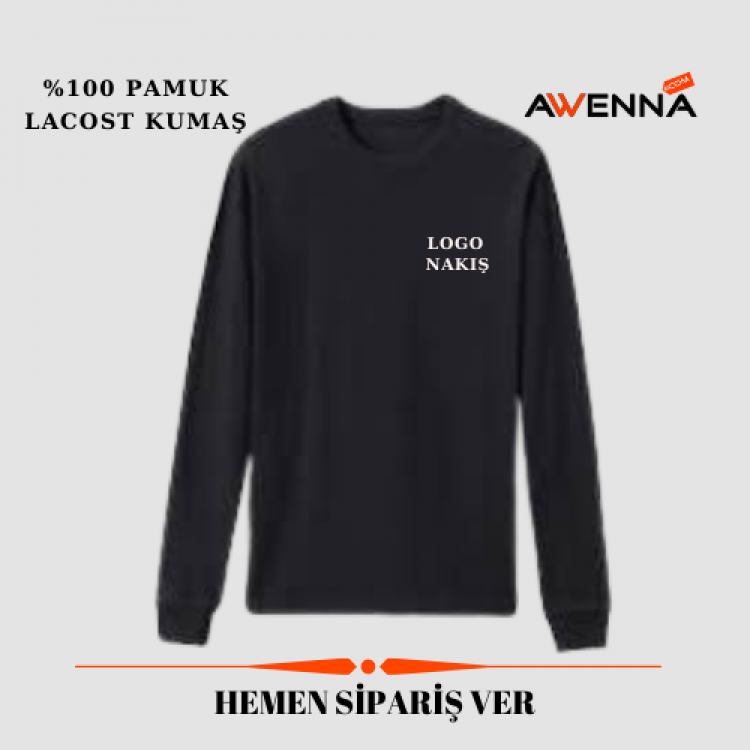 Bisiklet Yaka Uzun Kollu Tişört Siyah Bisiklet Yaka Uzun Kollu Tişört Siyah